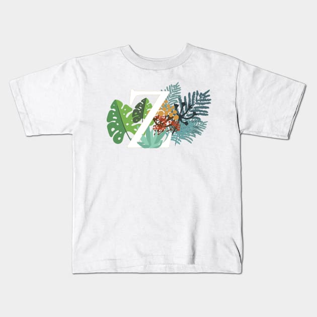 Plant Letter Z Kids T-Shirt by HiPolly